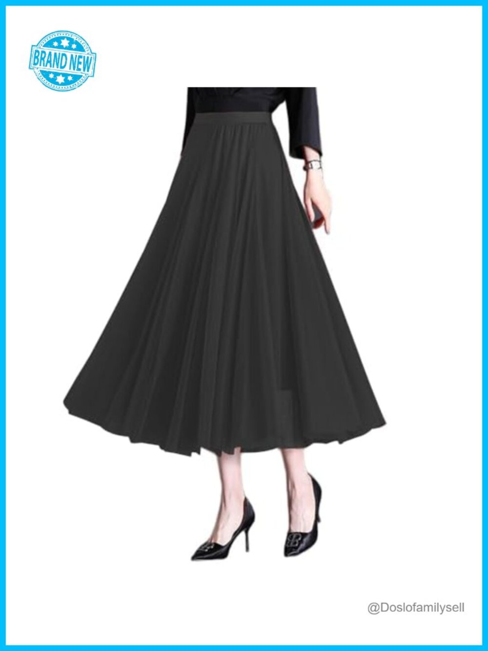 Women's Tulle Midi Skirt 3-Layer A-Line Flowy Mesh Evening Wedding Dance